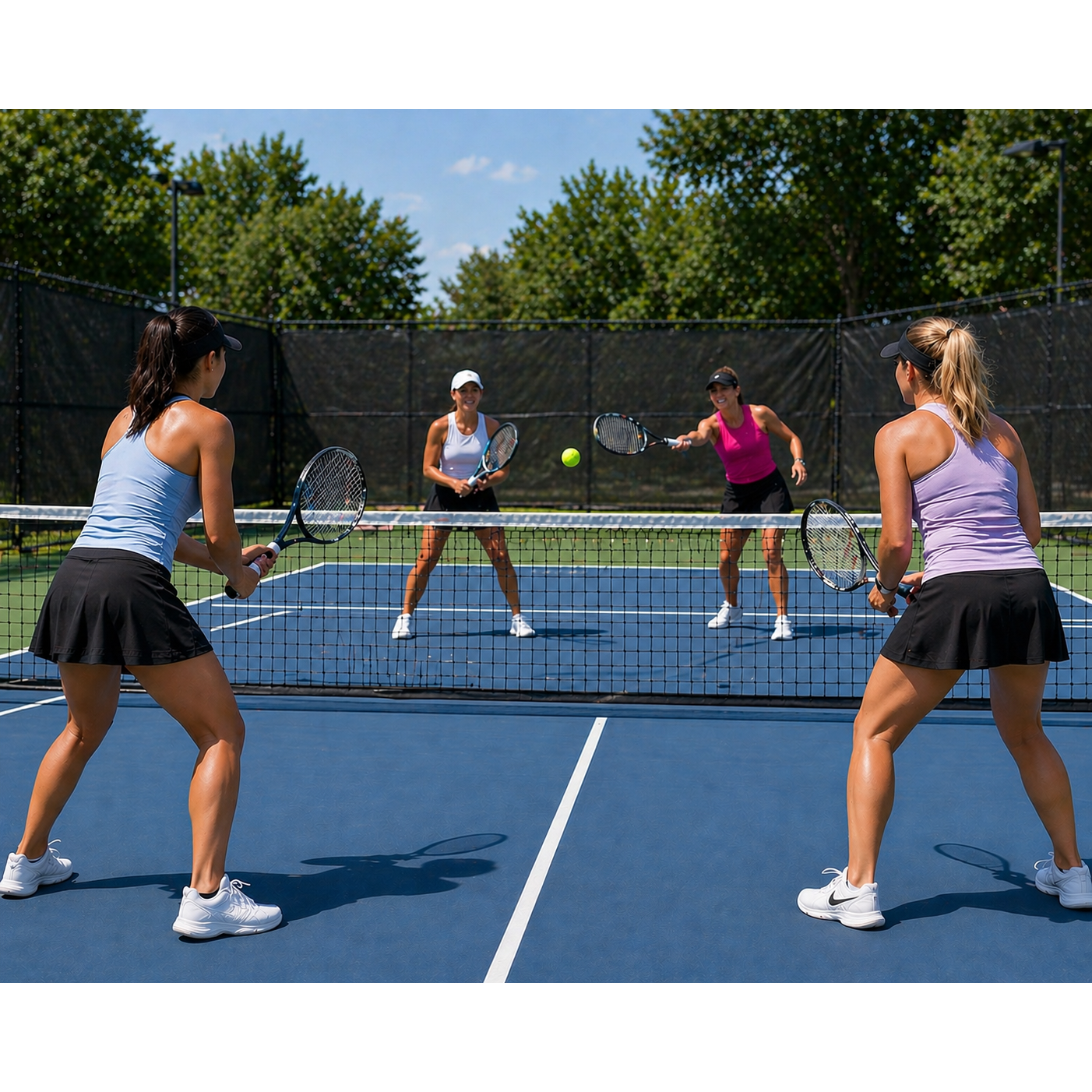 Women's Tennis Skort with Pockets & Built-in Shorts – High-Waisted Golf Running Skort for Active Lifestyle, Sporty Fitness Wear (Black,L)