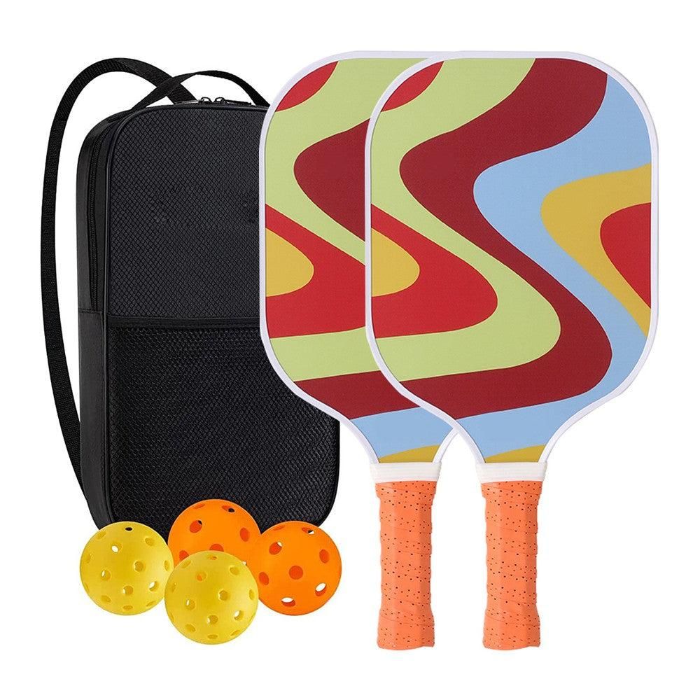 Fibreglass Pickleball Racket Set Pickleball Paddle with 4 Balls Style 4
