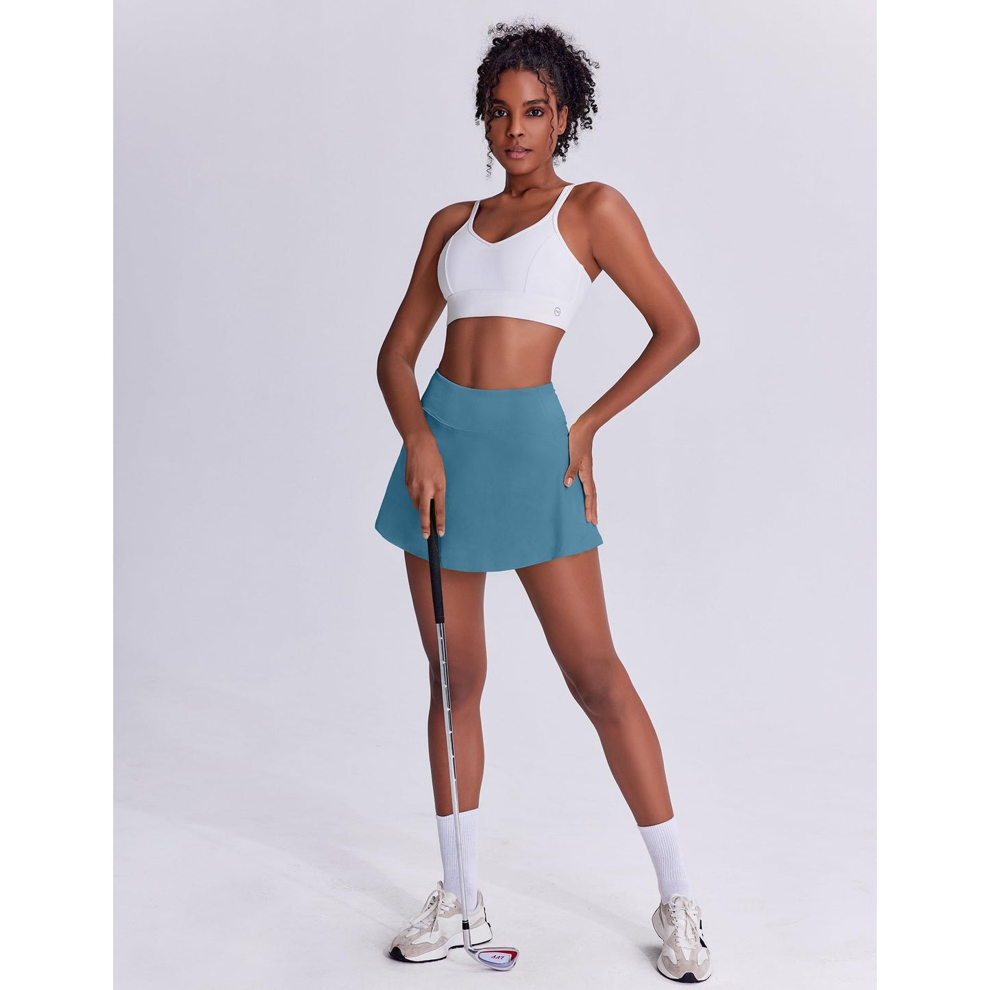 Women's Tennis Skort with Pockets & Built-in Shorts – High-Waisted Golf Running Skort for Active Lifestyle, Sporty Fitness Wear (blue,S)