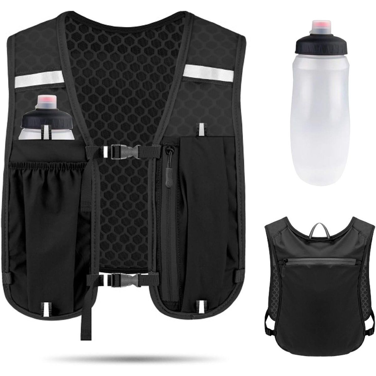 Reflective Running Vest  - With 500ml Flask