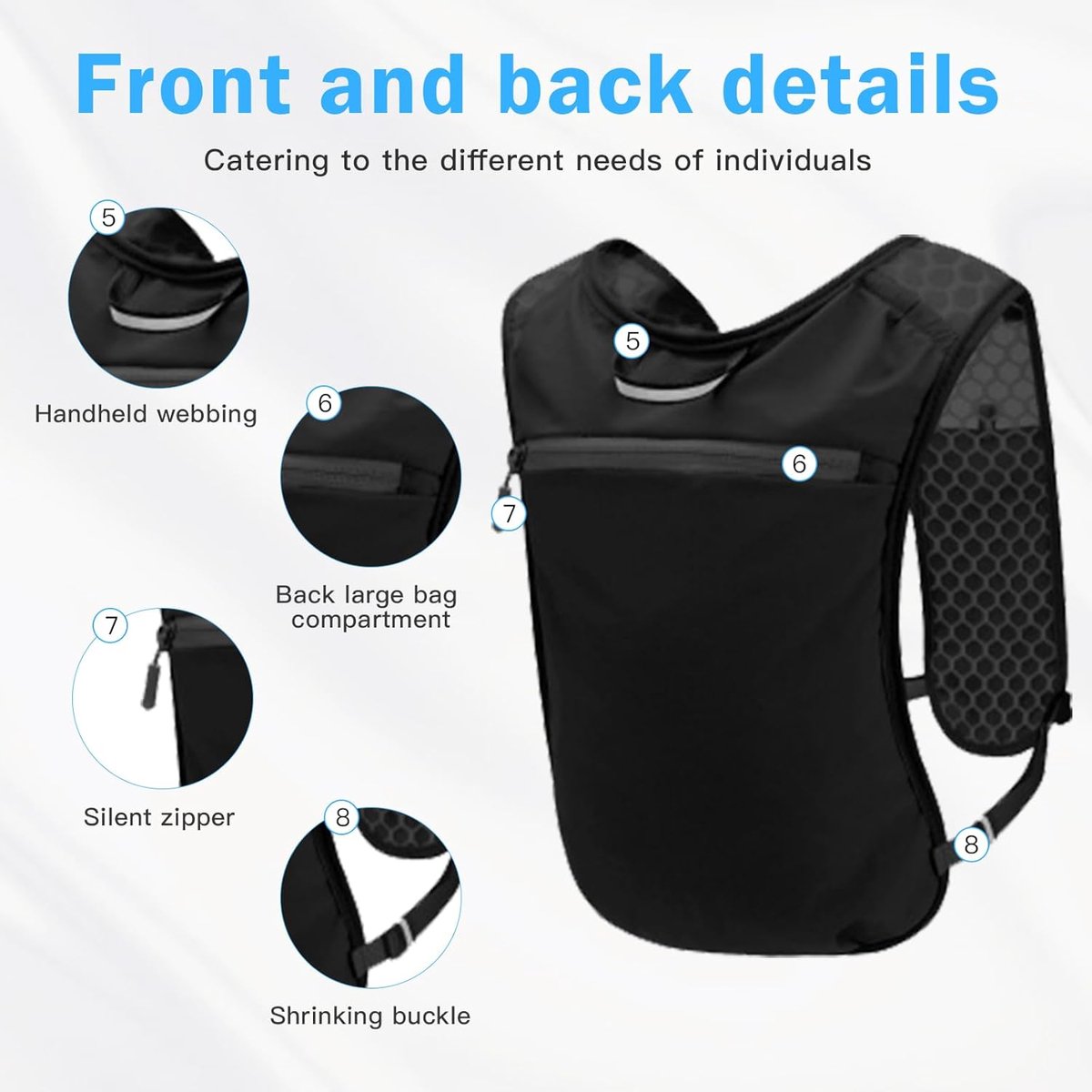 Reflective Running Vest  - With 500ml Flask