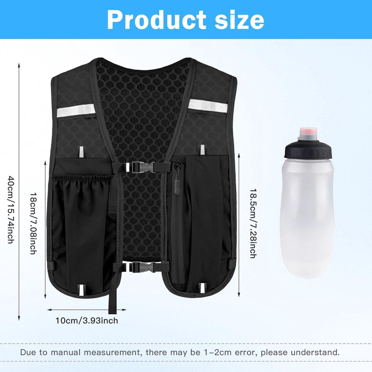 Reflective Running Vest  - With 500ml Flask