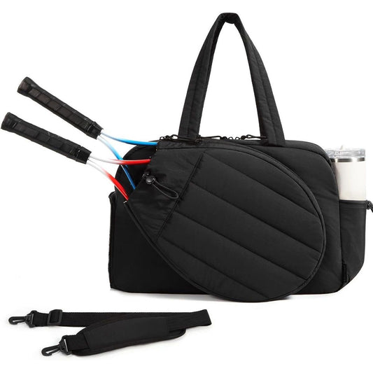 Tennis Bag - Tennis Backpack - 42L with Shoe Compartment - Sports Bag - Waterproof Racket Bag - Protective Racket Compartment - Portable as a Shoulder Bag - Black