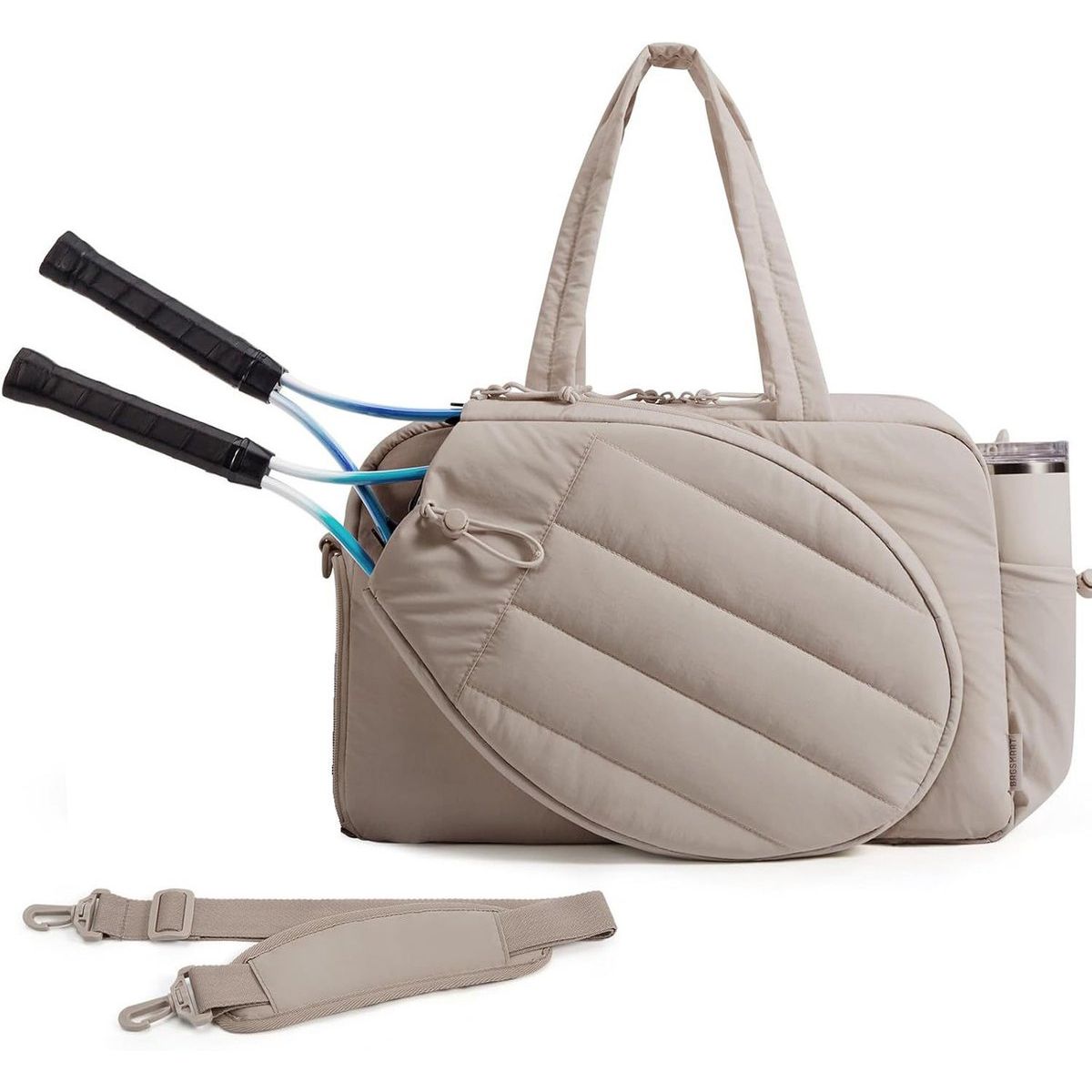 Tennis Bag - Tennis Backpack - 42L with Shoe Compartment - Sports Bag - Waterproof Racket Bag - Protective Racket Compartment - Portable as a Shoulder Bag - Camel