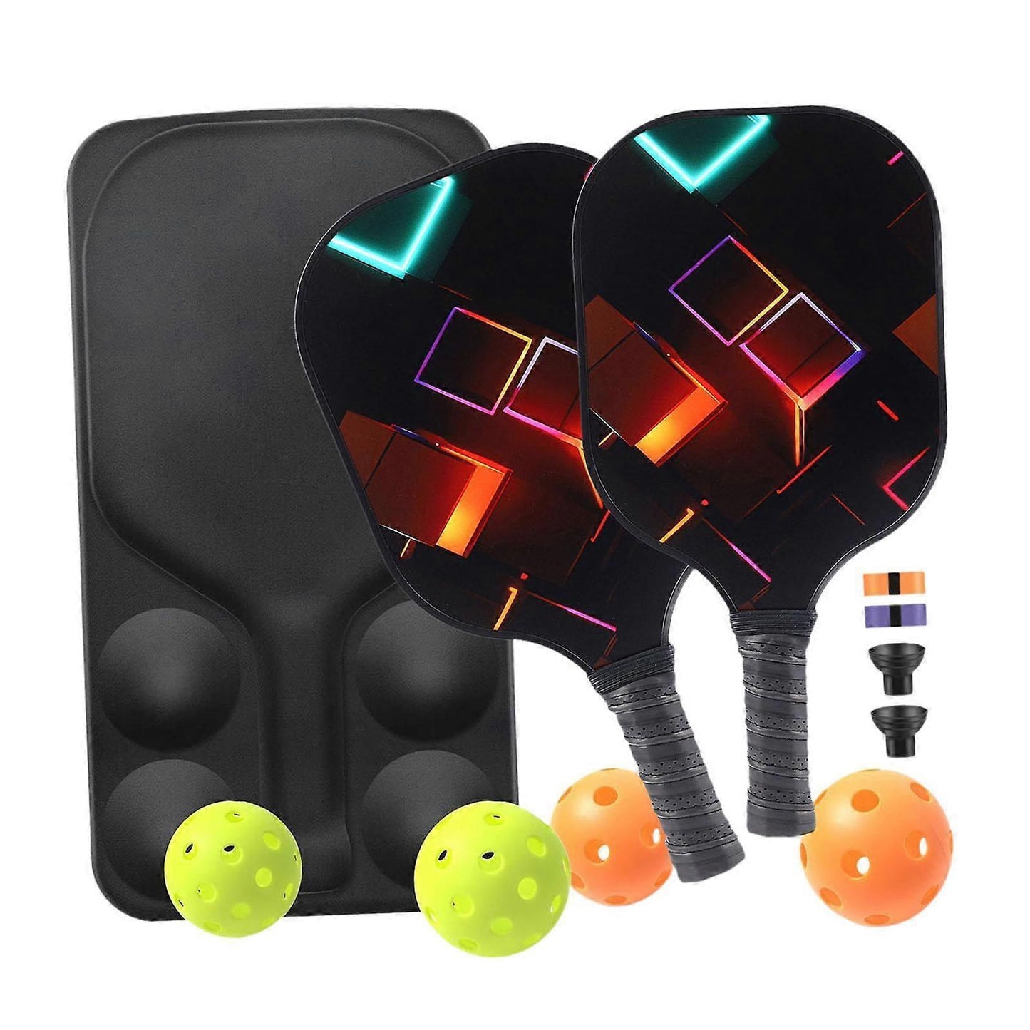 Pickleball Rackets Set with Ergonomic Fibreglass Grip, Gym Gift for Adults