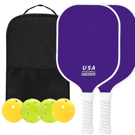 2-Player Pickleball Paddle Set, Durable Glass Fiber Pickleball Racquets with Comfort Grip, Includes 4 Balls & Carry Bag - Green