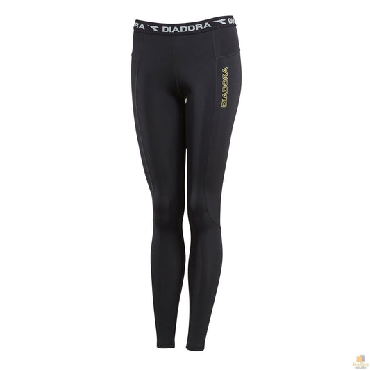 DIADORA Ladies Compression Sports Full Length Tights Gym Yoga - Black -  Size 12