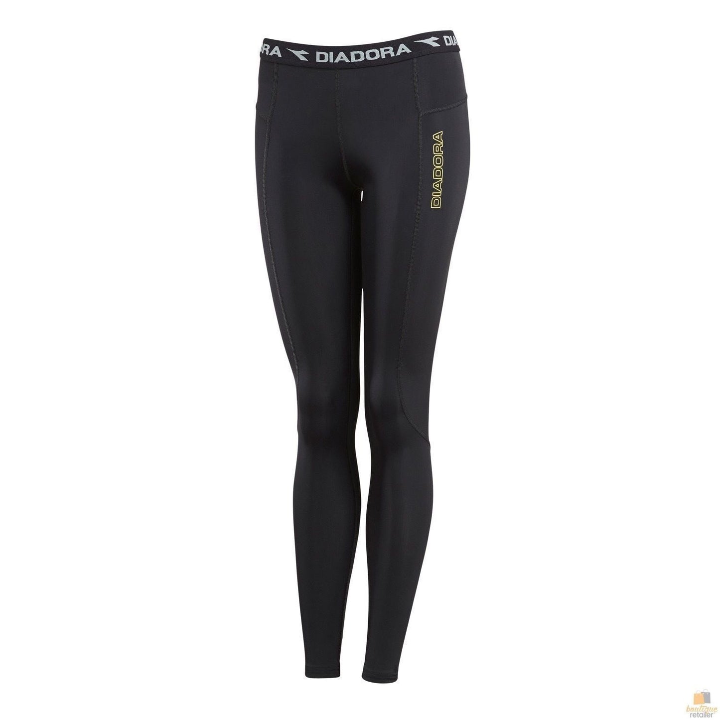 DIADORA Ladies Compression Sports Full Length Tights Gym Yoga - Black -  Size 8