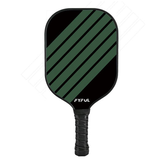 Black + Green Striped Fibreglass Pickleball Paddle – Ultra Lightweight Pickleball Racket for Outdoor Play with Large Sweet Spot, Shock-Absorbing Silicone Grip and TPU Edge Guard